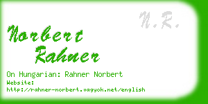norbert rahner business card